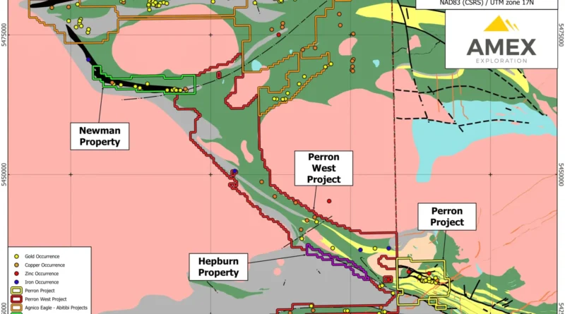 Amex Exploration asegura opción de propiedades en Ontario