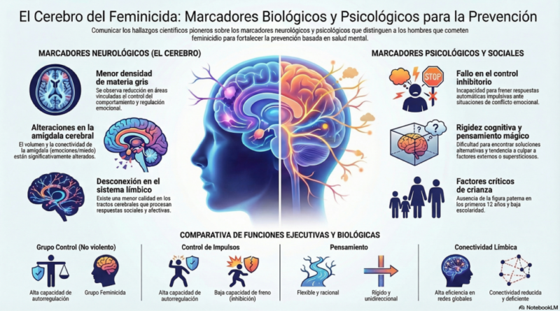 Estudio revela alteraciones cerebrales en hombres por feminicidio