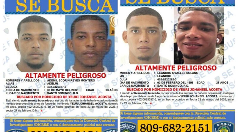 Identifican a responsables del homicidio en 27 de Febrero