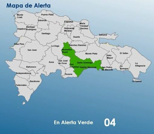 Alerta verde por lluvias en Semana Santa en Santo Domingo y más
