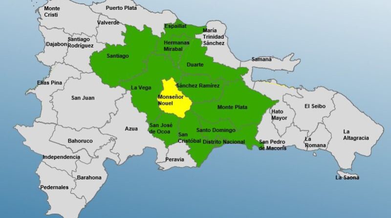 COE mantiene alerta amarilla y eleva 10 provincias a verde