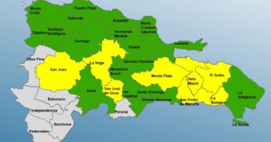 COE reduce a ocho provincias en alerta amarilla por vaguada