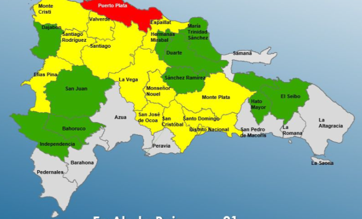 Puerto Plata en alerta roja por intensas lluvias inminentes