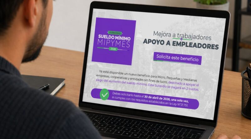 SII abre solicitud para Subsidio Sueldo Mínimo Mipymes hasta abril