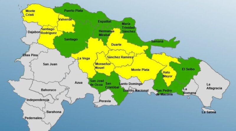 COE mantiene alerta en 19 provincias por vaguada activa