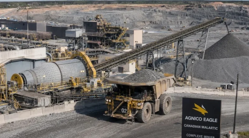Agnico Eagle cierra rajo Barnat y prevé baja en oro canadiense