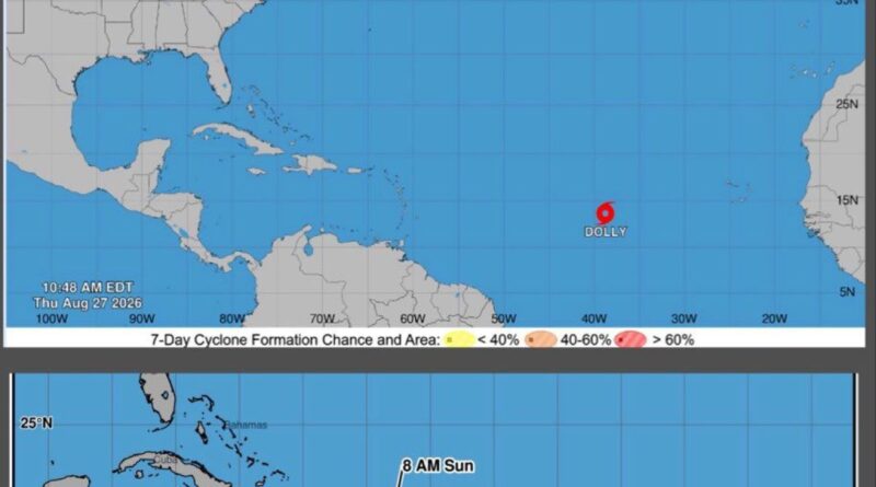 Tormenta tropical Dolly podría provocar lluvias en RD el domingo y lunes